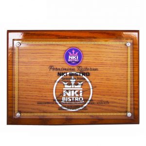 Crystal Plaques CR3066 – Wooden Crystal Opening Ceremony Plaque