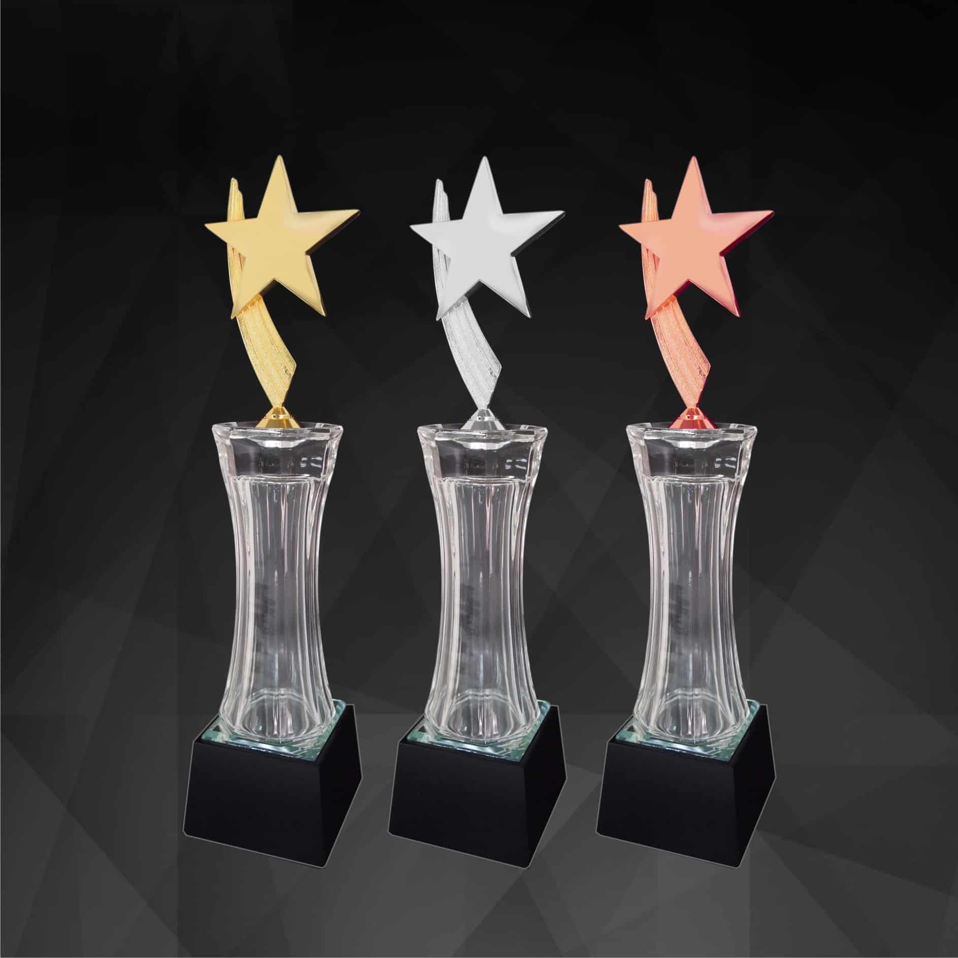 Crystal Trophy CR9155 – Exclusive Crystal Star Trophy (Gold, Silver, Bronze) Crystal Trophy CR9155 – Exclusive Crystal Star Trophy (Gold, Silver, Bronze)