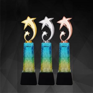 Crystal Trophy CR9193 – Exclusive Star Awards (Gold, Silver, Bronze)