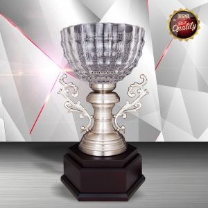 Silver Trophy EXWS6126 – Exclusive White Silver Trophy With Crystal Bowl