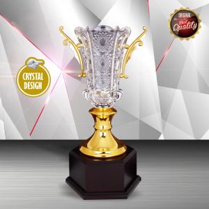 Silver Trophy EXWS6132 – Exclusive White Silver Trophy With Crystal Vase
