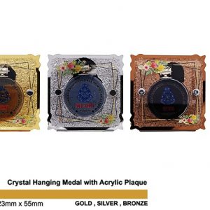 Medals SP5036 – Crystal Hanging Medal with Acrylic Plaque